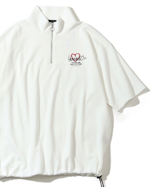 Mark Gonzales(マーク・ゴンザレス)の「【Mark Gonzales/マーク ゴンザレス】ハーフZIP 裾ドロスト半袖Tシャツ(Tシャツ/カットソー・メンズ・チャコールグレー/ブラック/ホワイト/グレー・L/XL/M)」の9枚目の写真