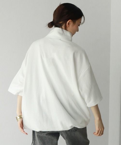 Mark Gonzales(マーク・ゴンザレス)の「【Mark Gonzales/マーク ゴンザレス】ハーフZIP 裾ドロスト半袖Tシャツ(Tシャツ/カットソー・メンズ・チャコールグレー/ブラック/ホワイト/グレー・L/XL/M)」の7枚目の写真
