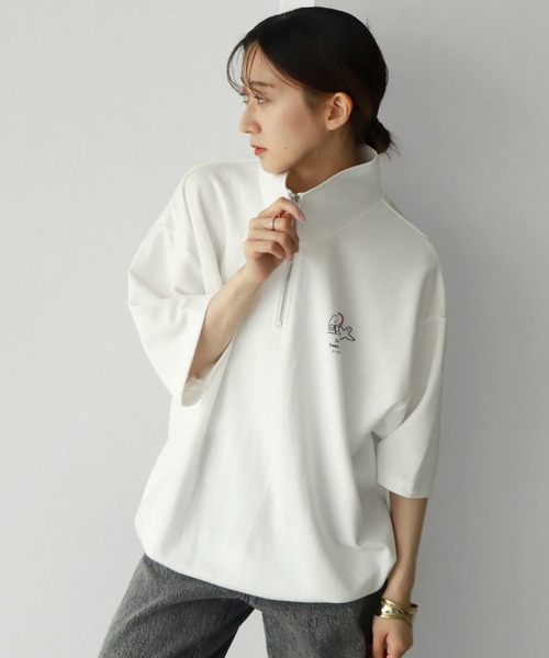 Mark Gonzales(マーク・ゴンザレス)の「【Mark Gonzales/マーク ゴンザレス】ハーフZIP 裾ドロスト半袖Tシャツ(Tシャツ/カットソー・メンズ・チャコールグレー/ブラック/ホワイト/グレー・L/XL/M)」の5枚目の写真