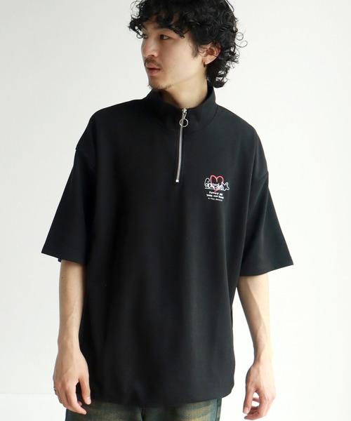 Mark Gonzales(マーク・ゴンザレス)の「【Mark Gonzales/マーク ゴンザレス】ハーフZIP 裾ドロスト半袖Tシャツ(Tシャツ/カットソー・メンズ・チャコールグレー/ブラック/ホワイト/グレー・L/XL/M)」の10枚目の写真
