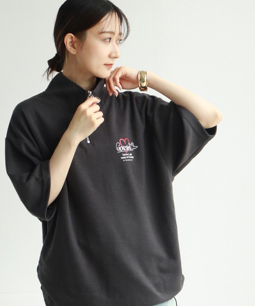 Mark Gonzales(マーク・ゴンザレス)の「【Mark Gonzales/マーク ゴンザレス】ハーフZIP 裾ドロスト半袖Tシャツ(Tシャツ/カットソー・メンズ・チャコールグレー/ブラック/ホワイト/グレー・L/XL/M)」の17枚目の写真
