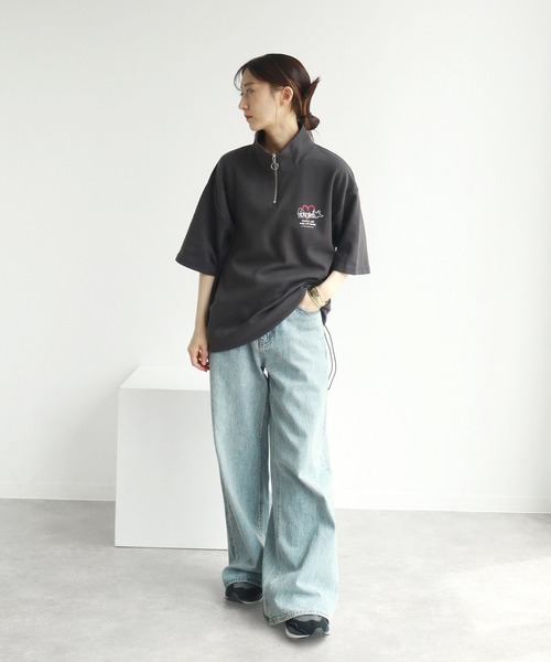 Mark Gonzales(マーク・ゴンザレス)の「【Mark Gonzales/マーク ゴンザレス】ハーフZIP 裾ドロスト半袖Tシャツ(Tシャツ/カットソー・メンズ・チャコールグレー/ブラック/ホワイト/グレー・L/XL/M)」の20枚目の写真