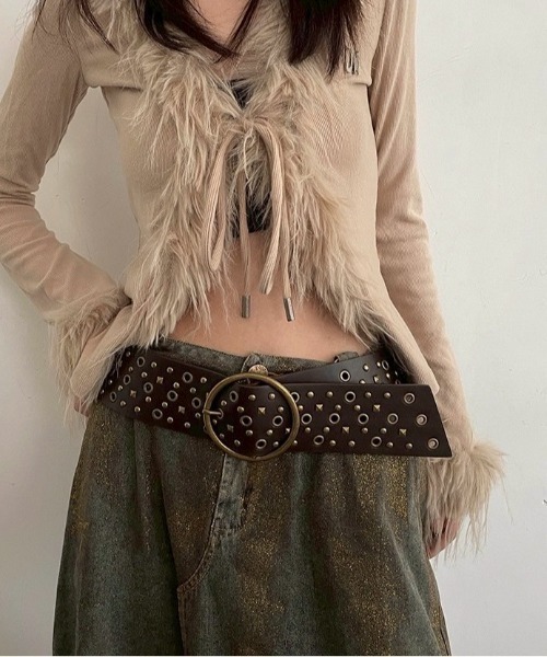 VIBGYOR（ヴィブジョー）の「【LAMPOON】スタッズベルト（ベルト・レディース・ブラウン・FREE）」の5枚目の写真