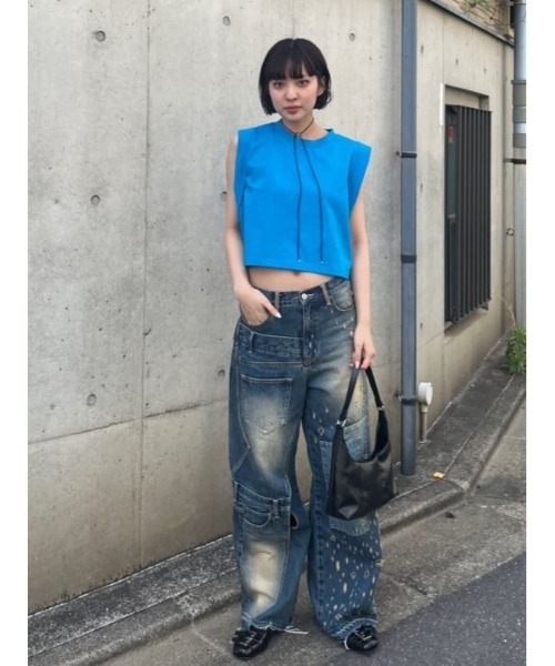 ロールアップスリーブトップス coca｜ライトエンボスロールアップスリーブトップス | Rakuten