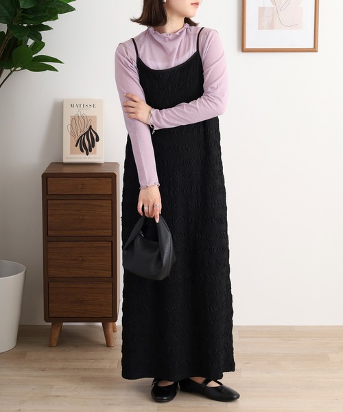 EGLANTINE(エグランティーヌ)の「EGLANTINE シアーインナーメロウカットソー長袖(Tシャツ/カットソー・レディース・ブラック/グレー/オフホワイト/ラベンダー・40)」の20枚目の写真