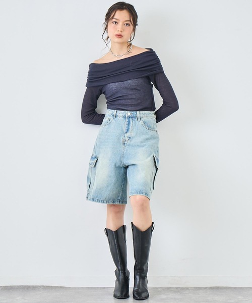 ANAP(アナップ)の「カーゴハーフデニムパンツ(デニムパンツ・レディース・ライトブルー・S/M)」の11枚目の写真