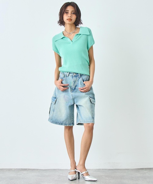 ANAP(アナップ)の「カーゴハーフデニムパンツ(デニムパンツ・レディース・ライトブルー・S/M)」の21枚目の写真