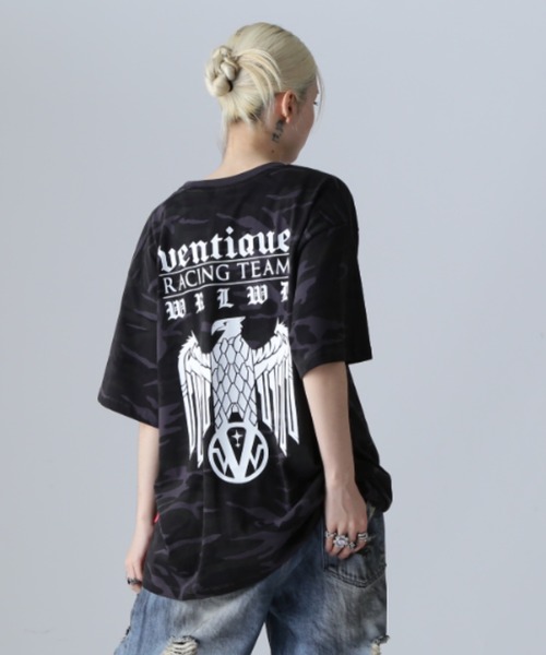 L.H.P(エルエイチピー)の「VENTIQUE/ベンティーク/カモTee(Tシャツ/カットソー・レディース・ブラック/カモフラージュ・FREE)」の2枚目の写真