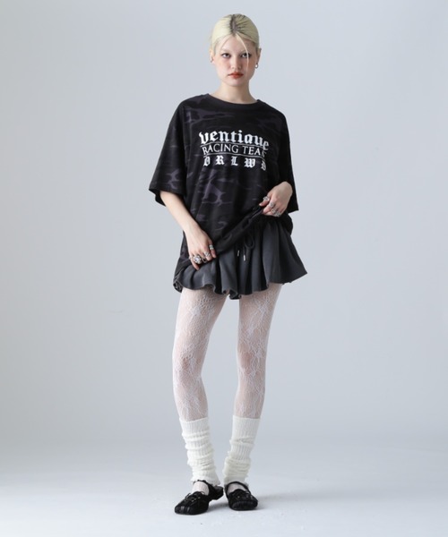 L.H.P(エルエイチピー)の「VENTIQUE/ベンティーク/カモTee(Tシャツ/カットソー・レディース・ブラック/カモフラージュ・FREE)」の4枚目の写真