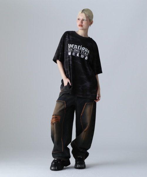 L.H.P(エルエイチピー)の「VENTIQUE/ベンティーク/カモTee(Tシャツ/カットソー・レディース・ブラック/カモフラージュ・FREE)」の9枚目の写真