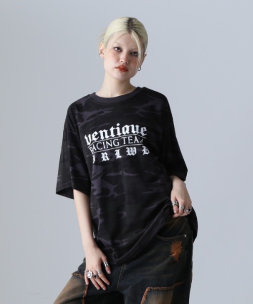 L.H.P(エルエイチピー)の「VENTIQUE/ベンティーク/カモTee(Tシャツ/カットソー・レディース・ブラック/カモフラージュ・FREE)」の3枚目の写真