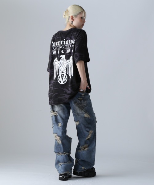 L.H.P(エルエイチピー)の「VENTIQUE/ベンティーク/カモTee(Tシャツ/カットソー・レディース・ブラック/カモフラージュ・FREE)」の13枚目の写真