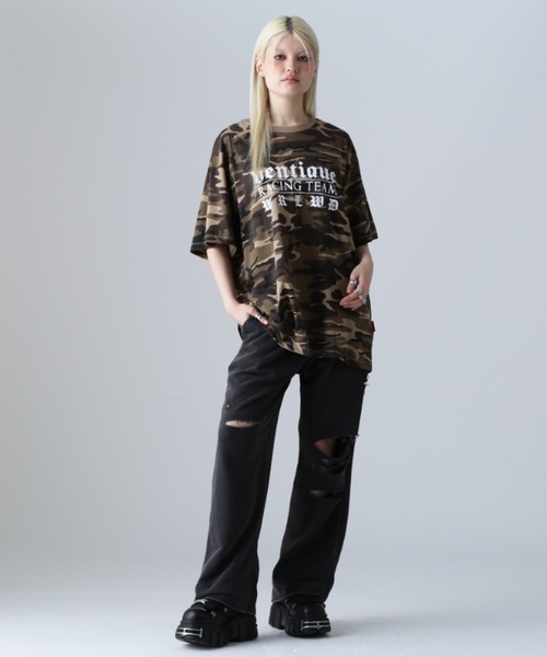 L.H.P(エルエイチピー)の「VENTIQUE/ベンティーク/カモTee(Tシャツ/カットソー・レディース・ブラック/カモフラージュ・FREE)」の19枚目の写真