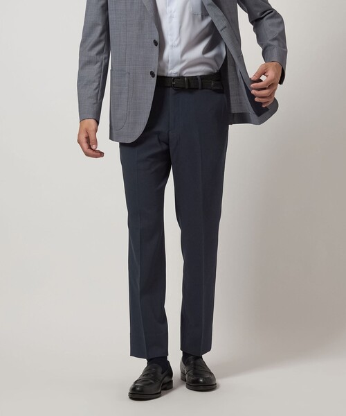 green label relaxing パンツスーツ　背抜き　濃灰　9号 green label relaxing パンツ ウォッシャブルトロ 2プリーツ 9分