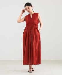 週末SALE【新品】ne Quittez pas ダブルガーゼロングワンピース赤 新品】ne Quittez pas ダブルガーゼロングワンピース赤