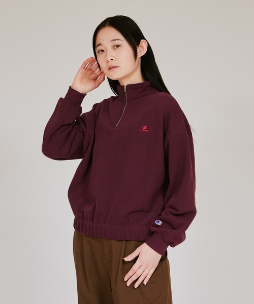 セール】【Champion/チャンピオン】レディース ハーフジップスウェット