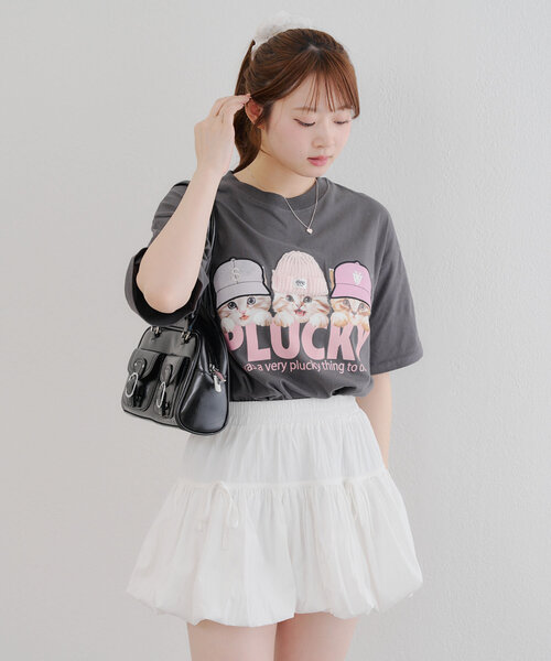 Another Branch olive des olive(アナザーブランチオリーブデオリーブ)の「ロゴネコ帽子BigT(Tシャツ/カットソー・レディース・スミクロ/オートミール/オフホワイト・FREE)」の13枚目の写真