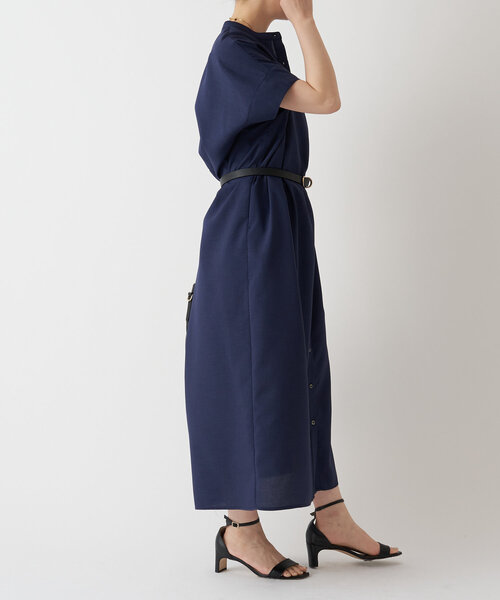 LIVETART（リヴェタート）の「麻調合繊ワイドシャツワンピース（ワンピース・レディース・ネイビー/レッド・FREE）」の10枚目の写真