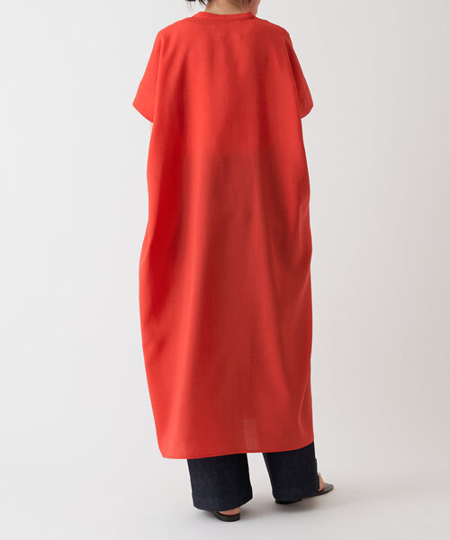 LIVETART（リヴェタート）の「麻調合繊ワイドシャツワンピース（ワンピース・レディース・ネイビー/レッド・FREE）」の14枚目の写真