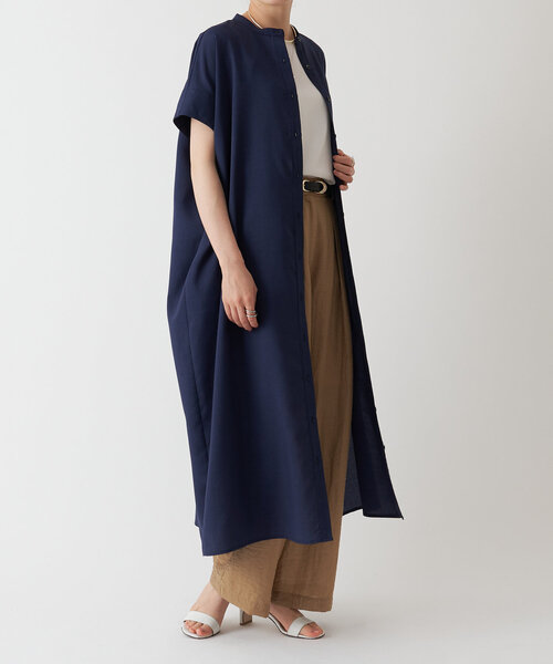 LIVETART（リヴェタート）の「麻調合繊ワイドシャツワンピース（ワンピース・レディース・ネイビー/レッド・FREE）」の19枚目の写真