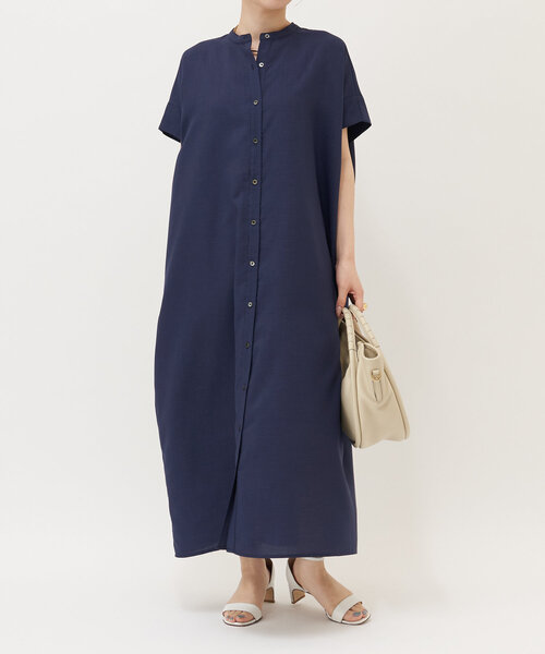 LIVETART（リヴェタート）の「麻調合繊ワイドシャツワンピース（ワンピース・レディース・ネイビー/レッド・FREE）」の21枚目の写真