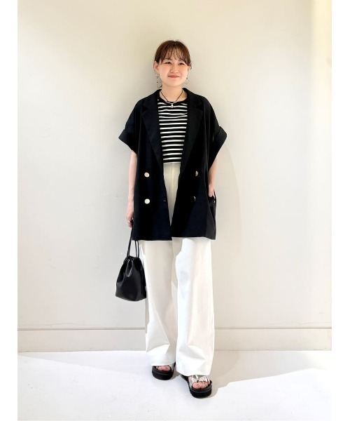 ri_aʕ•ﻌ•`ʔさま専用☆ICEフレンチスリーブジャケット セール】【セットアップ対応商品】ストレッチツイルフレンチ