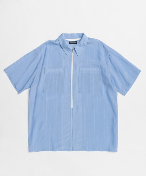 Striped Zip Shirt/ストライプジップシャツ【MAISON SPECIAL