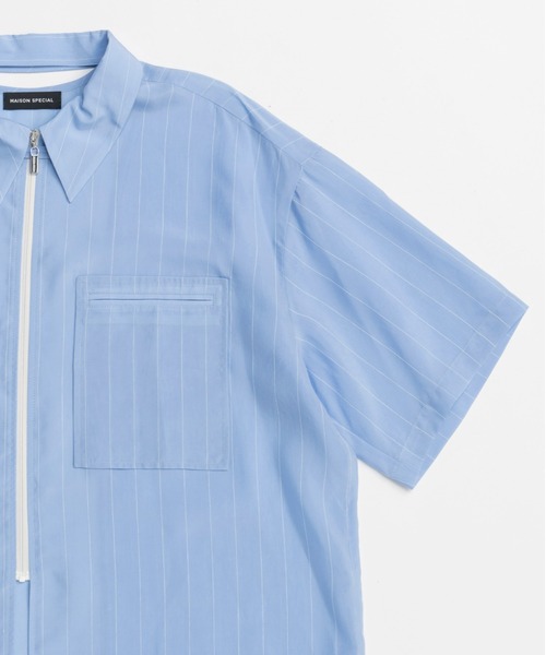 Striped Zip Shirt/ストライプジップシャツ【MAISON SPECIAL