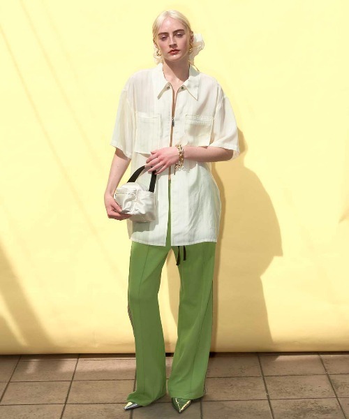 Striped Zip Shirt/ストライプジップシャツ【MAISON SPECIAL