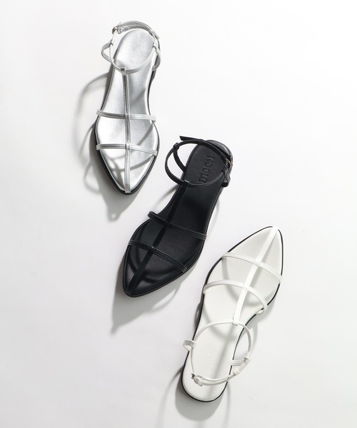 NOGLE(ノグル)の「【NOGLE/ノグル】Tストラップミュールサンダル(サンダル・レディース・ブラック/ホワイト/シルバー・22.5cm/24.5cm/23.5cm)」の4枚目の写真