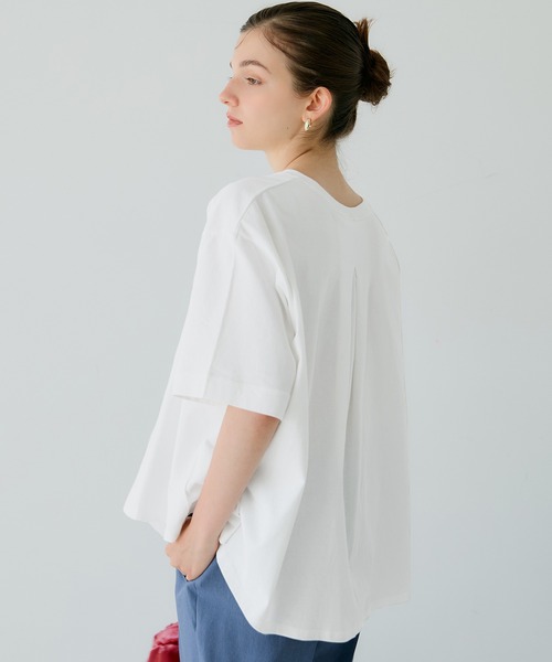 ソリッドバックフレアTee ホワイト セール】バックタックフレアTシャツ（Tシャツ/カットソー）｜coca