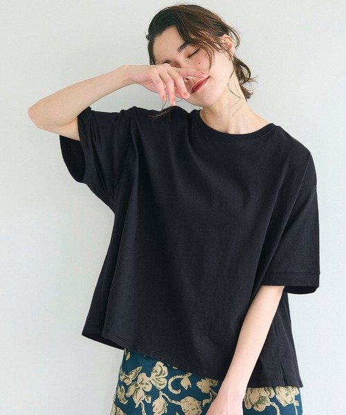 coca(coca)(コカ)の「バックタックフレアTシャツ(Tシャツ/カットソー・レディース・ブラック/ホワイト・S/L/M)」の19枚目の写真