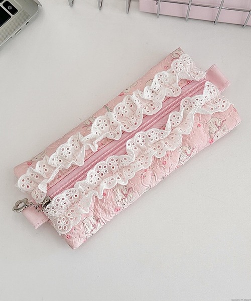 TONE SELECT GOODS(トーンセレクトグッズ)の「Liaa/花柄 アニマル柄 レースペンケース A18651(ペン類・レディース・その他4/その他7/その他9/その他6/その他1/その他2/その他3/その他5/その他8/その他10・FREE)」の5枚目の写真