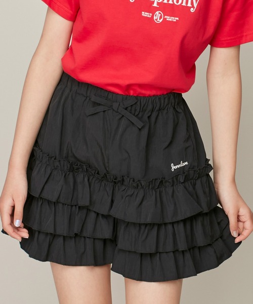 JENNI love（ジェニィラブ）の「新色追加！【ウエスト調整可】ティアードショートパンツ（その他パンツ・キッズ・オフホワイト/ブラック/サックスブルー・130cm/140cm/150cm/160cm）」の2枚目の写真