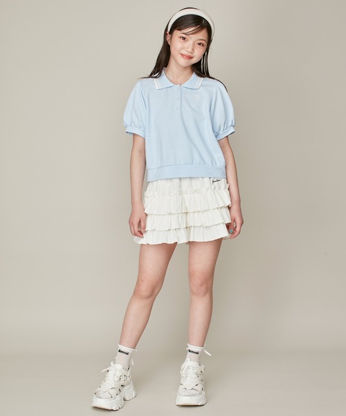 JENNI love（ジェニィラブ）の「新色追加！【ウエスト調整可】ティアードショートパンツ（その他パンツ・キッズ・オフホワイト/ブラック/サックスブルー・130cm/140cm/150cm/160cm）」の8枚目の写真