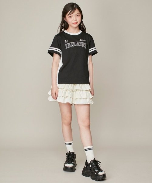 JENNI love（ジェニィラブ）の「新色追加！【ウエスト調整可】ティアードショートパンツ（その他パンツ・キッズ・オフホワイト/ブラック/サックスブルー・130cm/140cm/150cm/160cm）」の10枚目の写真