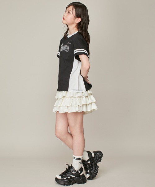 JENNI love（ジェニィラブ）の「新色追加！【ウエスト調整可】ティアードショートパンツ（その他パンツ・キッズ・オフホワイト/ブラック/サックスブルー・130cm/140cm/150cm/160cm）」の11枚目の写真