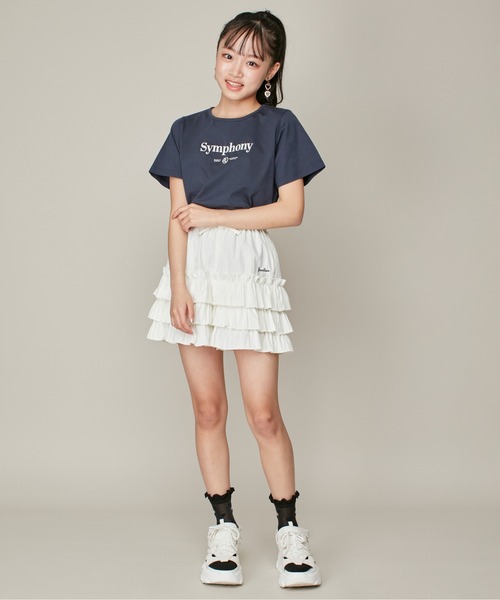 JENNI love（ジェニィラブ）の「新色追加！【ウエスト調整可】ティアードショートパンツ（その他パンツ・キッズ・オフホワイト/ブラック/サックスブルー・130cm/140cm/150cm/160cm）」の12枚目の写真