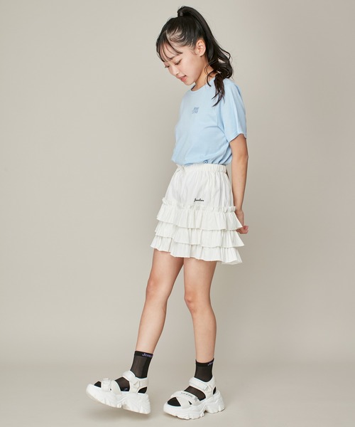 JENNI love（ジェニィラブ）の「新色追加！【ウエスト調整可】ティアードショートパンツ（その他パンツ・キッズ・オフホワイト/ブラック/サックスブルー・130cm/140cm/150cm/160cm）」の13枚目の写真