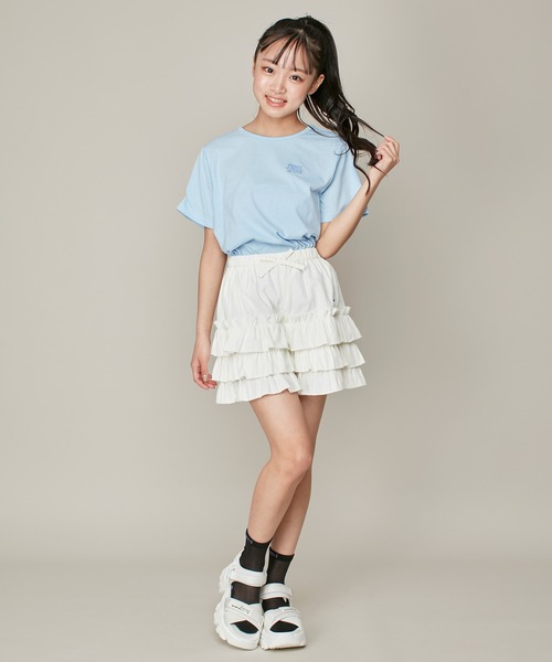 JENNI love（ジェニィラブ）の「新色追加！【ウエスト調整可】ティアードショートパンツ（その他パンツ・キッズ・オフホワイト/ブラック/サックスブルー・130cm/140cm/150cm/160cm）」の15枚目の写真