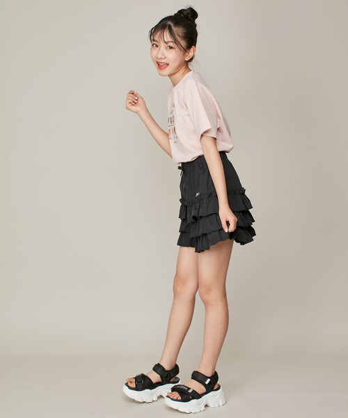 JENNI love（ジェニィラブ）の「新色追加！【ウエスト調整可】ティアードショートパンツ（その他パンツ・キッズ・オフホワイト/ブラック/サックスブルー・130cm/140cm/150cm/160cm）」の17枚目の写真