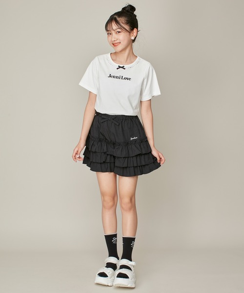 JENNI love（ジェニィラブ）の「新色追加！【ウエスト調整可】ティアードショートパンツ（その他パンツ・キッズ・オフホワイト/ブラック/サックスブルー・130cm/140cm/150cm/160cm）」の18枚目の写真