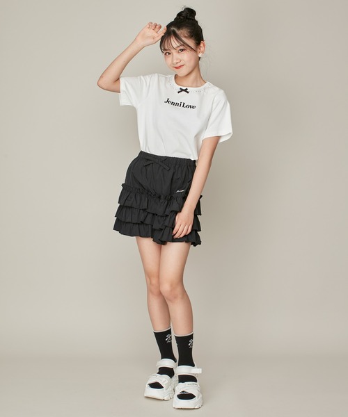 JENNI love（ジェニィラブ）の「新色追加！【ウエスト調整可】ティアードショートパンツ（その他パンツ・キッズ・オフホワイト/ブラック/サックスブルー・130cm/140cm/150cm/160cm）」の19枚目の写真