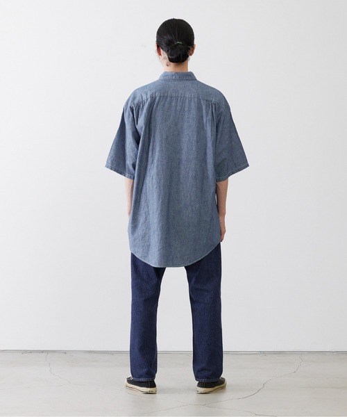 CAL O LINE（キャルオーライン）の「CAL O LINE/キャルオーライン KENDAI CHAMBRAY S/S SHIRT シャツ 刺繍（シャツ/ブラウス・レディース・ブルー系1・XL/L）」の10枚目の写真