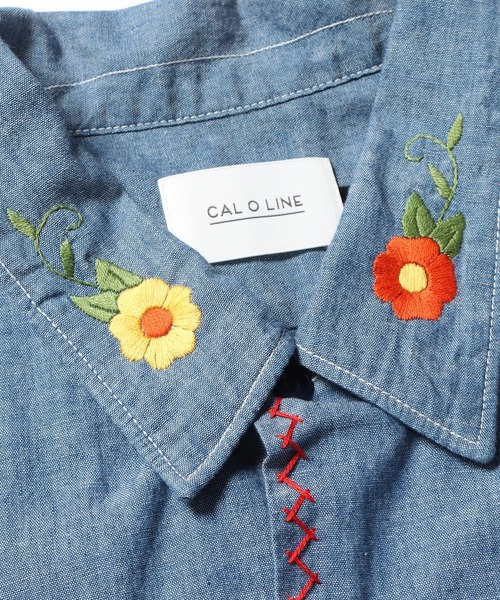 CAL O LINE（キャルオーライン）の「CAL O LINE/キャルオーライン KENDAI CHAMBRAY S/S SHIRT シャツ 刺繍（シャツ/ブラウス・レディース・ブルー系1・XL/L）」の12枚目の写真