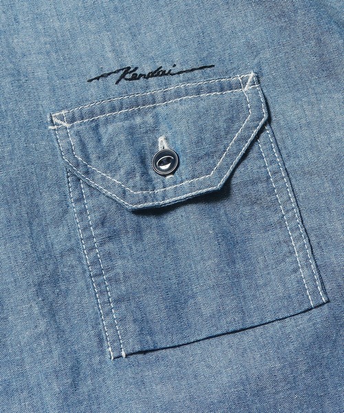 CAL O LINE（キャルオーライン）の「CAL O LINE/キャルオーライン KENDAI CHAMBRAY S/S SHIRT シャツ 刺繍（シャツ/ブラウス・レディース・ブルー系1・XL/L）」の14枚目の写真