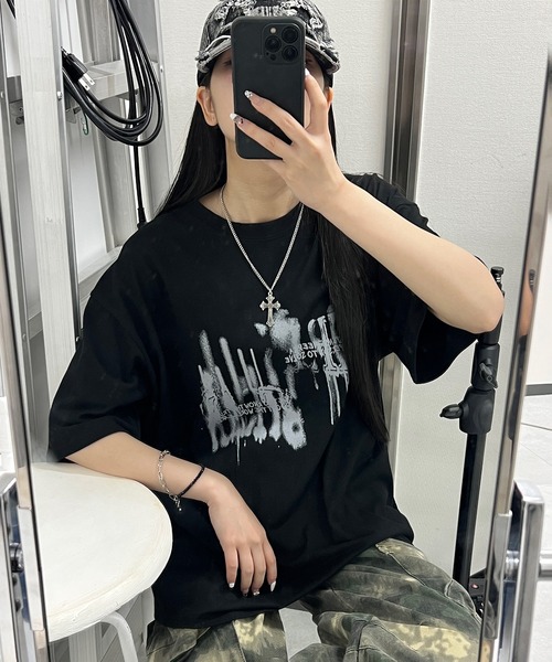 Figments（フィグメンツ）の「インクロゴビッグＴ（Tシャツ/カットソー・レディース・ホワイト/ブラック・FREE）」の13枚目の写真