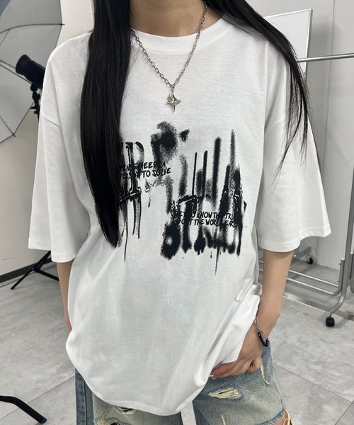 Figments（フィグメンツ）の「インクロゴビッグＴ（Tシャツ/カットソー・レディース・ホワイト/ブラック・FREE）」の11枚目の写真