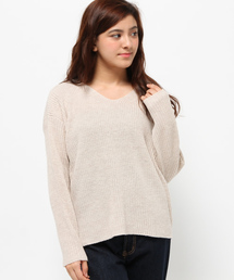 LBC | 7Gヤクブレンド畦Vプルオーバー(ニット/セーター)