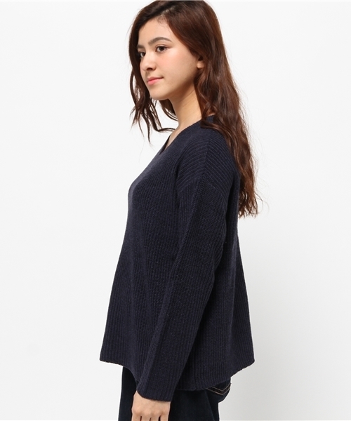 LBC(エルビーシー)の「7Gヤクブレンド畦Vプルオーバー(ニット/セーター・レディース・アッシュグレー/ネイビー/ベージュ・LARGE/MEDIUM)」の5枚目の写真